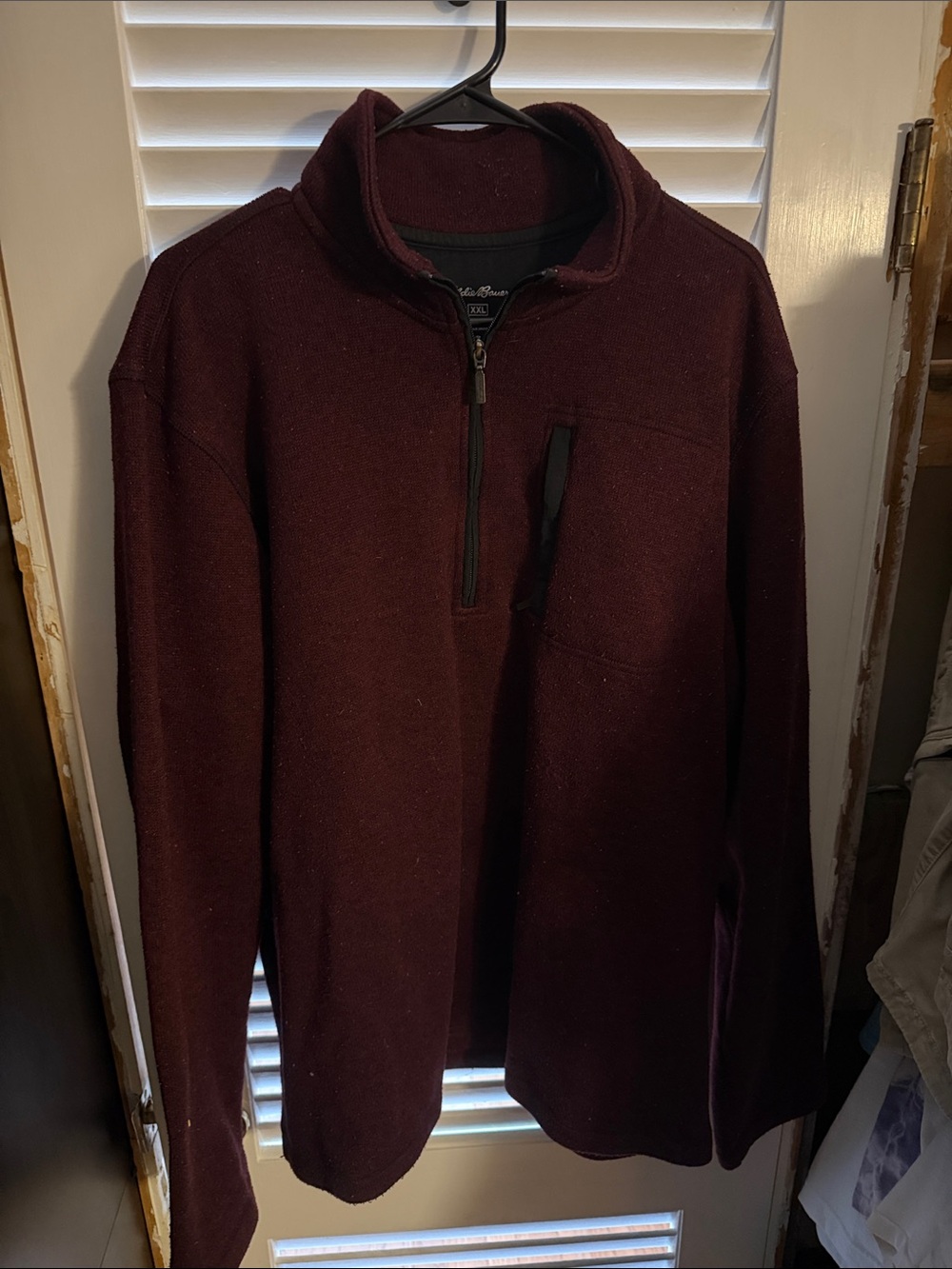 Eddie Bauer Men’s Quarter-Zip Sweater - Burgundy